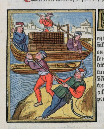 Wood transport on the River Seine by Antoine Verard